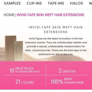 Glam Seamless invisi tape in extensions, new
